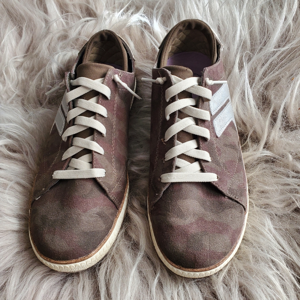 Dr. Scholl's Camouflage Faux Suede Lace-Up Sneakers Women's Size 8